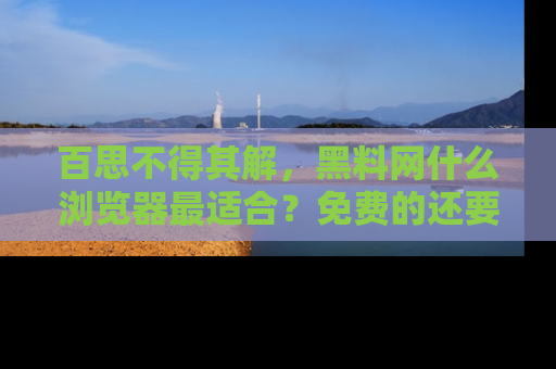百思不得其解，黑料网什么浏览器最适合？免费的还要能吃瓜太难了！