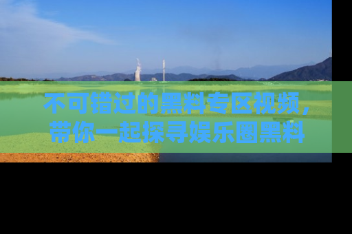 不可错过的黑料专区视频，带你一起探寻娱乐圈黑料