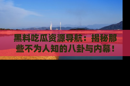 黑料吃瓜资源导航：揭秘那些不为人知的八卦与内幕！
