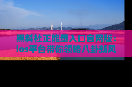 黑料社正能量入口官网版：ios平台带你领略八卦新风潮！