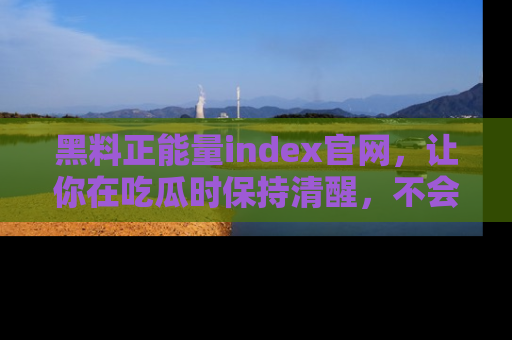 黑料正能量index官网，让你在吃瓜时保持清醒，不会轻易迷路