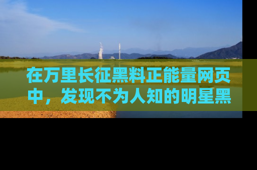 在万里长征黑料正能量网页中，发现不为人知的明星黑料与积极能量
